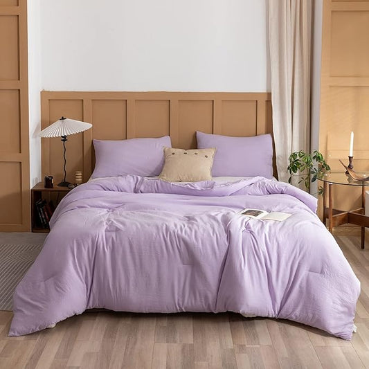 ROSGONIA Twin/Twin XL Comforter Set for College Girls Boys Lavender, 1 Purple Comforter & 1 Pillowcase Lightweight Kids Comforter Soft Dorm Bedding