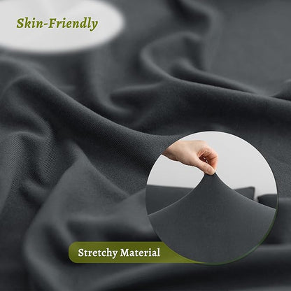 Stretchy Body Pillow Case Cover - Jersey Knit Long Pillowcase for Body Pillow, 1 Pack - Envelope Closure & Skin-Friendly, Soft and Breathable for Sleeping, 20"x54", Dark Gray