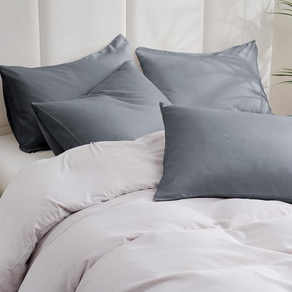 ZPECC Pillow Cases King Size Set of 12, 20x36 Envelope Closure Pillowcases, Soft Plain Brushed Microfiber Covers Hypoallergenic Breathable, Gray