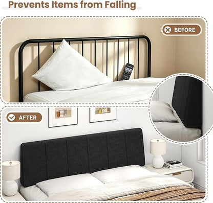 Queen Size Headboard Only-No Assembly Required, Black | Easy to use no assembly required, Linen fabric and extra-thick foam for added comfort, Modern style headboard queen size