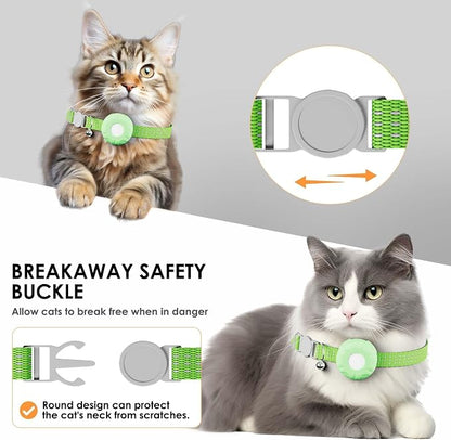 GPS Tracker for Cats - No Monthly Fee Cat Tracker, Waterproof Real-Time Tracking Collar for Pets, Kids,Luggage & Assets | 367-Day Battery Life | iOS Compatible | Anti-Lost Tracker Device (Green)