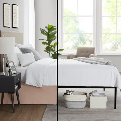 Nestl Taupe Bed Skirt Cal King Size - Cal King Bed Skirt 14 Inch Drop - Brushed Microfiber Bed Skirts - Hotel Quality Pleated Bed Skirt - Shrinkage & Fade Resistant