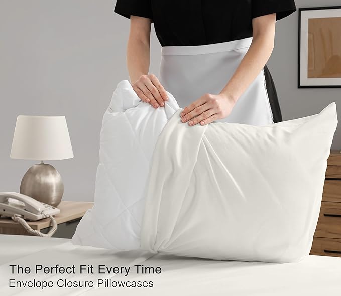 RUVANTI 100% Cotton Sheets – King Size Percale Bedding, Cooling & Breathable, Durable with a Crisp, Soft & Comfortable Feel, 16" Deep Pocket, 4-Piece Set, Ivory