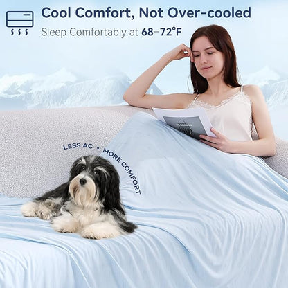 Elegear Cooling Blanket for Hot Sleepers, Double-Sided Arc-Chill® 3.0 Cooling Tech, Q-Max >0.5 Cool to Touch Cooling Blankets, Soft Breathable Summer Blanket for Night Sweats & Hot Flashes
