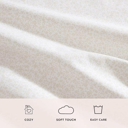 Laura Ashley - King Sheet Set, Crisp & Cool Cotton Percale Bed Sheets, Deep Pockets, Bedding with Matching Fitted Sheet & Pillowcases (Chelsie Vine Yellow)