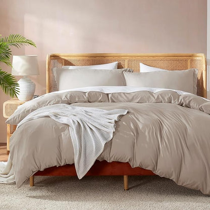 Nestl Linen California King Duvet Cover Sets - Soft Double Brushed Cal King Duvet Cover, 3 Piece, with Button Closure, 1 Duvet Cover 104x98 inches and 2 Pillow Shams