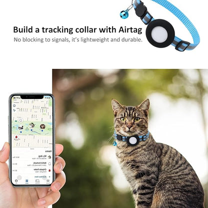 SimpleThings Airtag Cat Collar Holder, Pet Silicone Protective Case | 2Pack Waterproof Case Cover for Apple Air-tag Cat Dog Pet Collar Within 3/8 inch