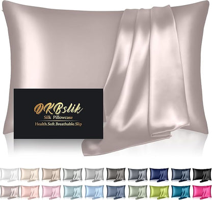 Mulberry Silk Pillow Cases Queen Size, Silk Pillowcase for Hair and Skin, Both Sides Natural Silk Satin Pillowcase for Sleeping Women with Zipper, Gifts for Women Men, Taupe