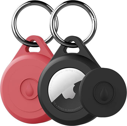 for Air tag Keychain Holder Case for Apple Air tag 1st & 2nd Generation, 2 Pack of IPX8 Waterproof, Fully Shockproof, Anti Scratch for Air tag Holder Case for Key, Kid, Bag, Luggage, Pets Collar