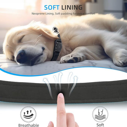 Upgrade Dog Collar with AirTag Holder, IP68 Waterproof, Blue, S | Built-in Water Resistant AirTag holder, 1000D Nylon, Reflective Stitching for Night Visibility, Soft padding for Comfort