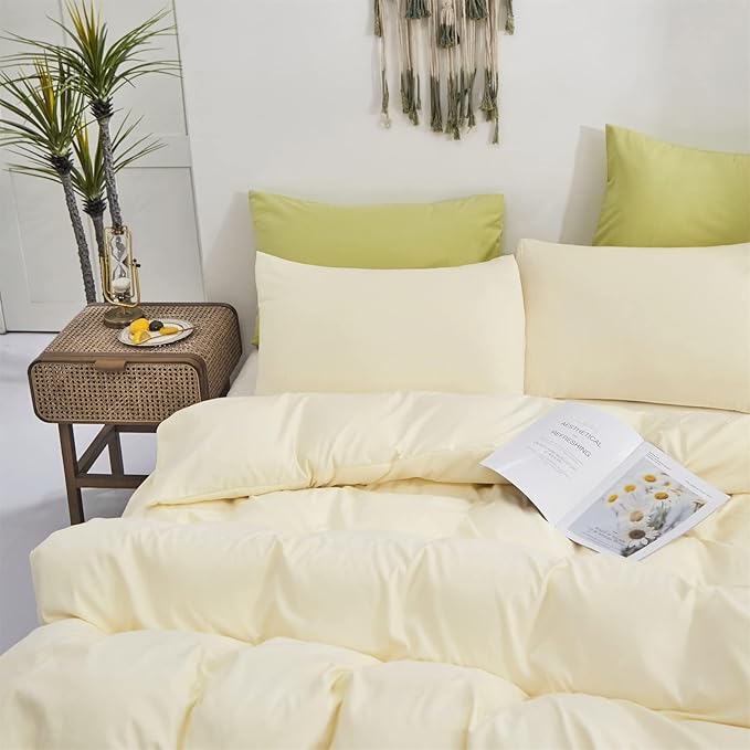 Cottonight Ivory Comforter Set Twin Beige White Bedding Comforter Set Off White Solid Blanket Quilts Solid Cream White Modern Soft Breathable Chic Ivory Bedding Set for Women Men Twin Bed