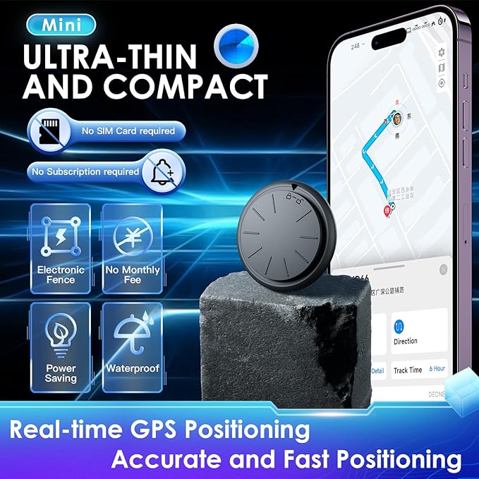 GPS Tracker for Vehicles, 1PCS Mini Hidden Vehicles Tracker with Waterproof Case, Work with Find My (iOS Only), No Monthly Fee Car Tracker