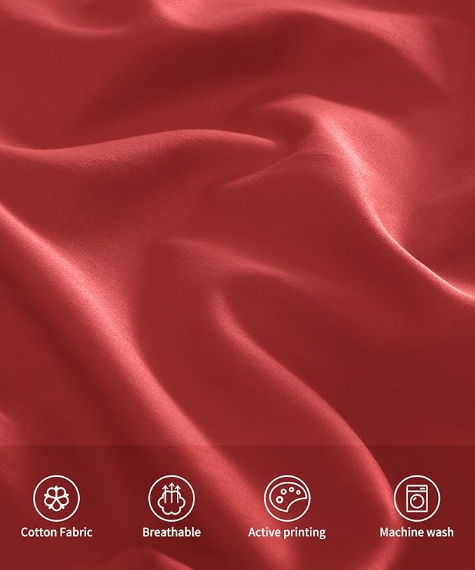 Warmstar Cotton Body Pillow Cover 1 Pack, 600 Thread Count Body Pillow case 20"x54", Long Body Pillow Case Cover Soft Breathable with Envelope Closure,Red