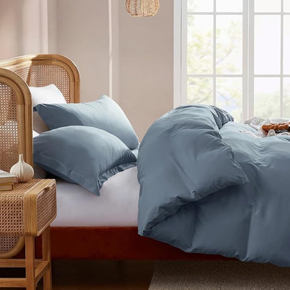 Nestl Stone Blue California King Duvet Cover Sets - Soft Double Brushed Cal King Duvet Cover, 3 Piece, with Button Closure, 1 Duvet Cover 104x98 inches and 2 Pillow Shams