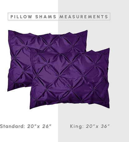 Elegant Comfort 8-Piece Pinch Pleated Comforter Set - All Season Complete Bed in a Bag, Includes 4pc Smart Sheet Set, Bed Skirt, Comforter, Matching Pillowcases and Shams, Twin/Twin XL, Purple