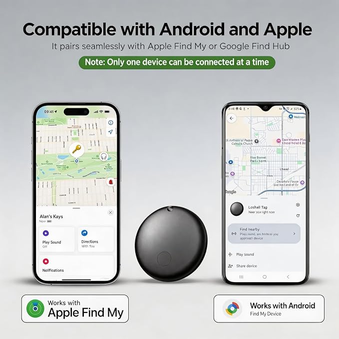 GPS Tracker for Vehicles - No Subscription Tracker Device for Vehicles, No Monthly Fee & SIM Card for Car Tracker Device Hidden for Android and iPhone, IP68 Waterproof, Safe & Durable, Small