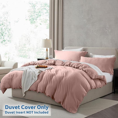 Nestl Twin Duvet Cover Set - Soft Prewashed Blush Pink Duvet Cover Twin/Twin XL, 2 Piece, with Zipper Closure, 1 Duvet Cover 68x90 inches and 1 Pillow Sham