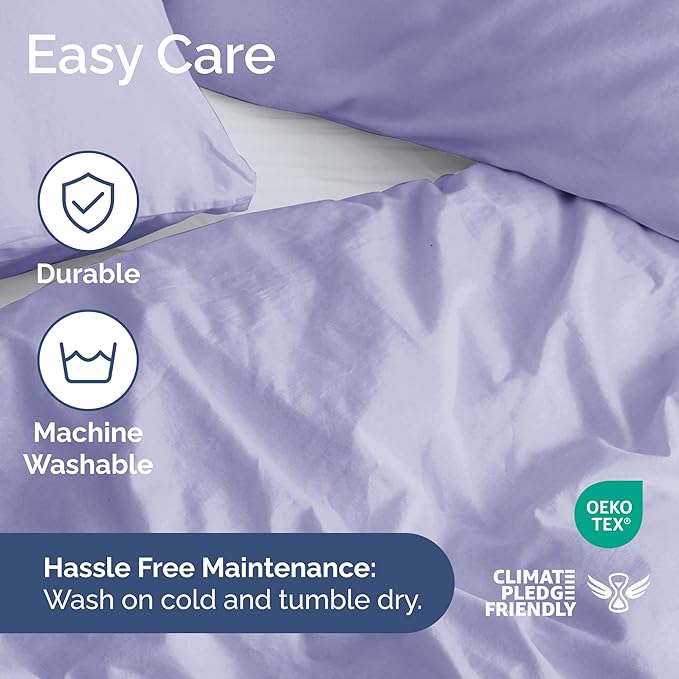 Duvet Cover Twin/Twin XL Size Set - Extra Soft Twin/Twin XL Duvet Cover 68" x 90" with 1 Pillow Sham - Hotel Luxury, Easy Care, Fade Free with Zipper Closures & Ties - Comfy & Breathable (Lavender)