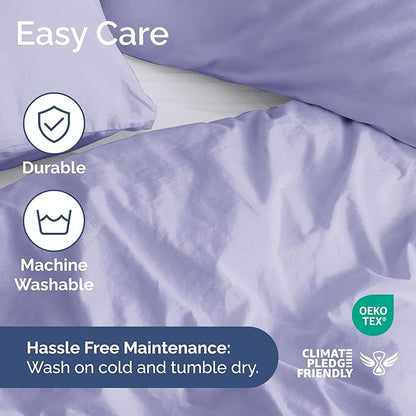 Duvet Cover Cal King Size Set - Extra Soft Cal King Duvet Cover 104" x 98" with 2 Pillow Shams - Hotel Luxury, Easy Care & Fade Free with Zipper Closures & Ties - Comfy, Cozy & Breathable (Lavender)