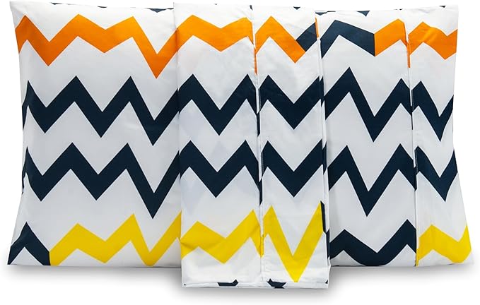 Elegant Comfort Luxury Ultra-Soft 2-Piece Pillowcase Set - 1500 Premium Hotel Quality Microfiber Double Brushed - Wrinkle Resistant, Standard/Queen, Chevron Pattern Colorful