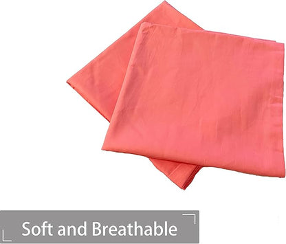 iMaylex Soft 100% Egyptian Cotton Zipper Closure Pillowcases, Cozy and Lightweight Pillow Case, Set of 2, Coral Pink, Queen, 20" x 30"