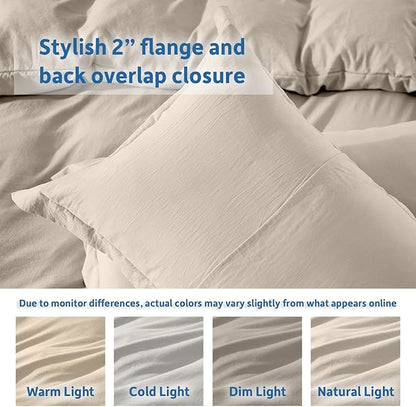Nestl Linen California King Duvet Cover Sets - Soft Prewashed Cal King Duvet Cover, 3 Piece, with Zipper Closure, 1 Duvet Cover 104x98 inches and 2 Pillow Shams