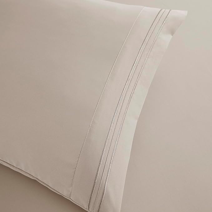 Clara Clark Bed Sheets, Premier 1800 Series Bed Sheet Set, Deep Pocket, Wrinkle, Fade, Stain Resistant, Luxury Soft Bedding Sheets & Pillowcases, Full, Linen