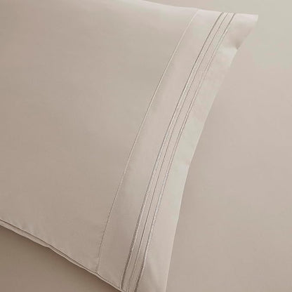 Clara Clark Bed Sheets, Premier 1800 Series Bed Sheet Set, Deep Pocket, Wrinkle, Fade, Stain Resistant, Luxury Soft Bedding Sheets & Pillowcases, Queen, Linen