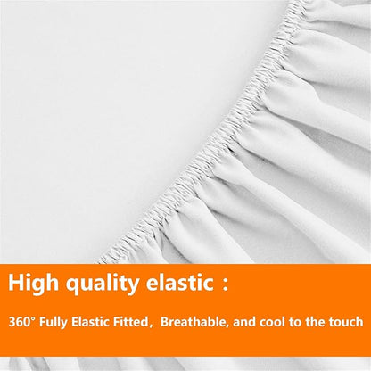 TAIMIT White King Size Comforter Set - 7 Pieces, Bed in a Bag Bedding Sets with All Season Soft Quilted Warm Fluffy Reversible Comforter,Flat Sheet,Fitted Sheet,2 Pillow Shams,2 Pillowcases
