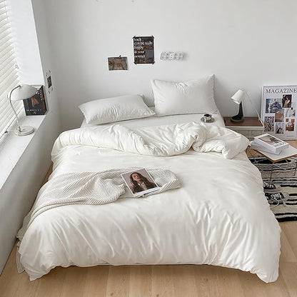 Cottonight White Comforter Sets Twin Plaid White Comforter Modern Solid Color Blanket Quilts Soft Breathable Bedding Comforter Sets