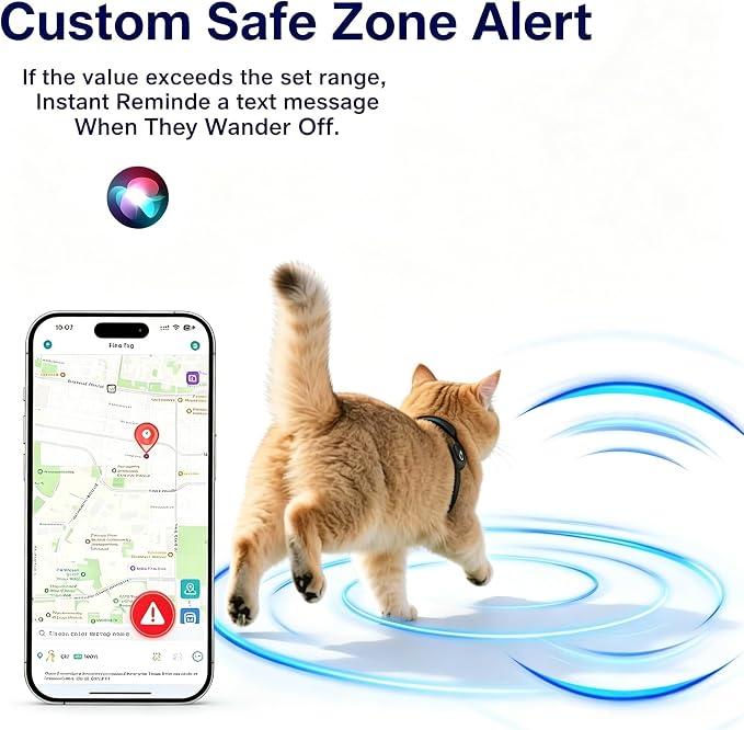GPS Pet Tracker for Dogs & Cats | Apple Find My Compatible | No Monthly Fee | IP68 Waterproof | Real-Time Location Tracking