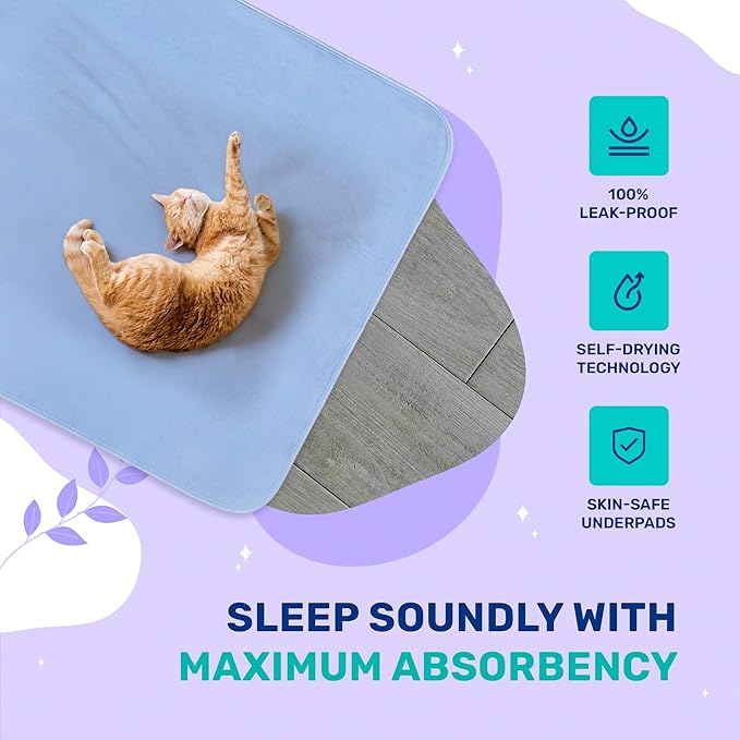 Hearth & Harbor Incontinence Bed Pads Washable Waterproof 34”x36”, Washable Pee Pads for Adults, Elderly, Kids & Pets, Heavy Absorbency Pads for Beds for Incontinence Adults 12 Pack Reusable Underpads