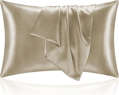BEDELITE Satin Pillowcase for Hair and Skin, Super Soft and Cooling Similar to Silk Pillow Cases 2 Pack with Envelope Closure, Gift for Women Men(20"x36" King Size, Taupe)