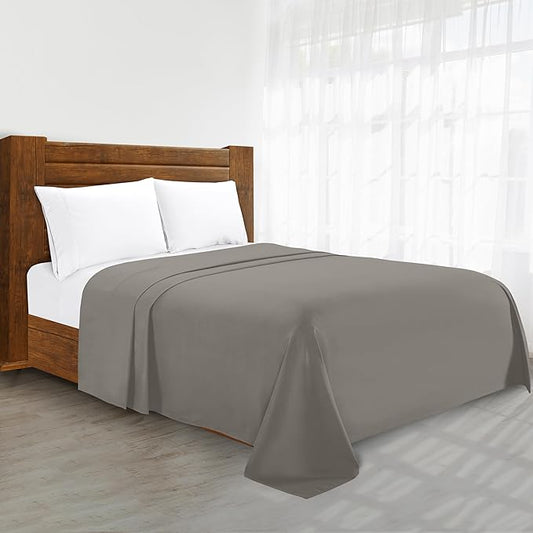 Luxury Flat Sheet on Amazon Elegant Comfort Wrinkle-Free 1500 Premier Hotel Quality 1-Piece Flat Sheet, Twin/Twin XL Size, Grey