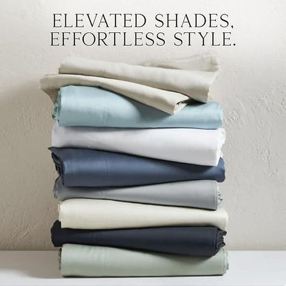 KARISSA MAE Cooling Bamboo Viscose Split King Sheet Set | 100% FSC Certified | 18” Deep Pocket | Silky, Soft, & Hypoallergenic | with Organizer Band & Elastic Corner Straps [Grey Mist]