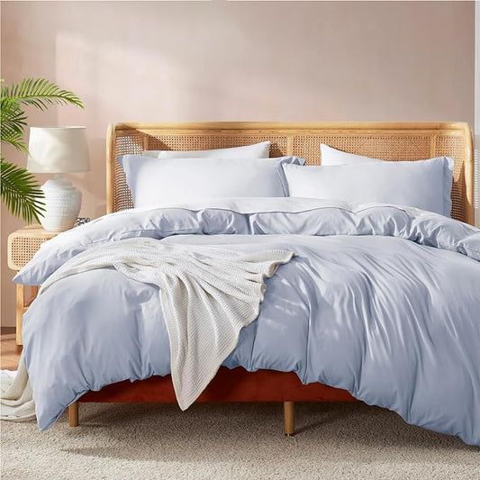 Nestl Twin Duvet Cover Set - Soft Double Brushed Ice Blue Duvet Cover Twin/Twin XL, 2 Piece, with Button Closure, 1 Duvet Cover 68x90 inches and 1 Pillow Sham