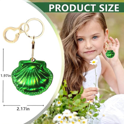 Leather Keychain Holder Case Compatible with AirTag,Cute Protective Bright Cover with Keyring,Anti-Scratch Finder GPS Tracker Case for Wallet Keys,bag,pets,Backpack(Green)
