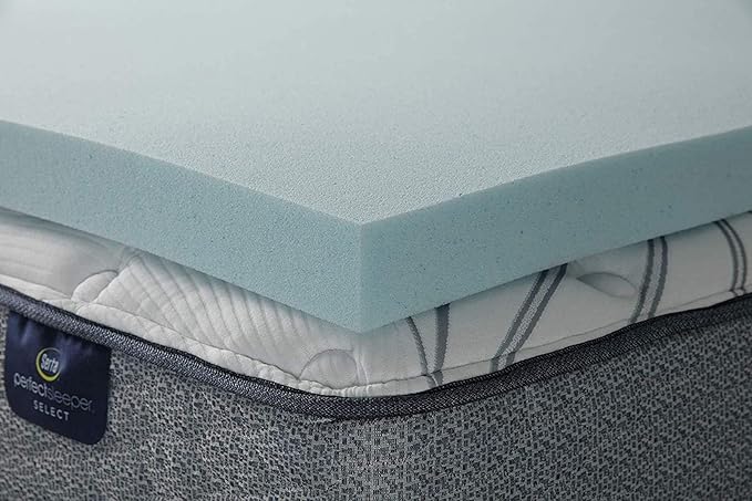 Serta ThermaGel Cooling, Pressure-Relieving Memory Foam Mattress Topper, 3 Inch, King, Made in The USA