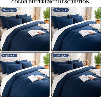 NEXHOME PRO Oversized King Duvet Cover Set – 100% Certified Organic Cotton with Washed Feel & Linen-Like Texture, Comfortable & Breathable, Home Bedding Set (No Comforter) 12098