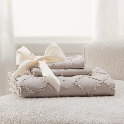Bedsure Boho Oversized King Duvet Cover - Linen Breathable & Soft Boho Bedding, Machine Washable Comforter Cover for All Seasons, Includes 1 Duvet Cover 120"x98" with 2 Pillow Shams & Zipper Closure