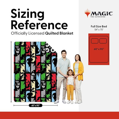 Northwest Magic The Gathering Animated Magic Twin Quilted Blanket, Comfy Throw, Adults Boys Girls, Soft Lightweight Bedding for Bed, or Couch, 60 x 90 inches
