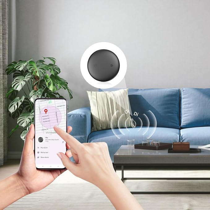 4 Pack Android Airtag, IP68 Waterproof Bluetooth Tracker Tag | Google Certified Key Finder/Luggage Tracker/Item Locator Compatible with Google Find My Device for Wallet, Kids, Pets