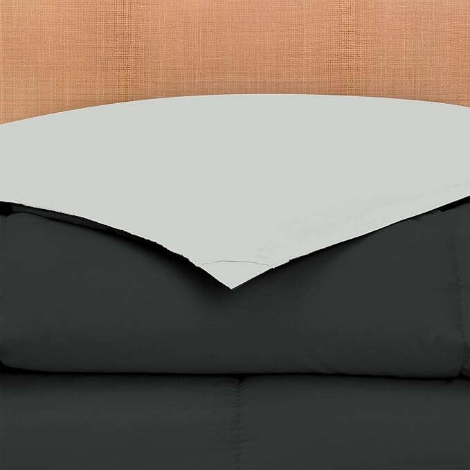 Modern Threads Down Alternative Reversible Comforter Black/Silver Queen
