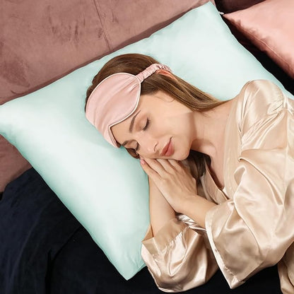 Adubor 100% Silk Pillowcase - Mulberry Silk Pillow Cases, 22 Momme 6A Grade Fibers, Silk Pillow Case for Hair and Skin Health, with Hidden Zipper (Standard 20''×26'', Light Green, 1PC)