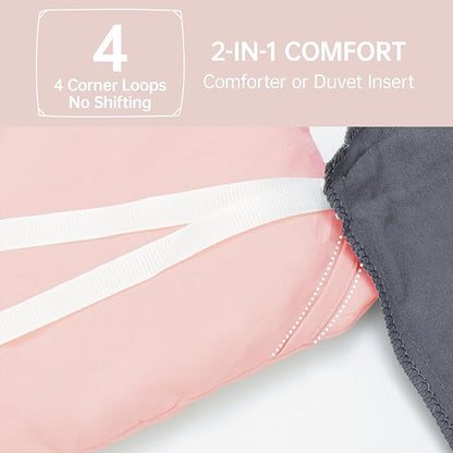 MUXHOMO Full Comforter Sets, All Season Ultra Soft Down Alternative Bedding - 3 Piece Lightweight Bed Set Includes 1 Comforter (82"x86") and 2 Pillow Shams (20"x26"), Blush