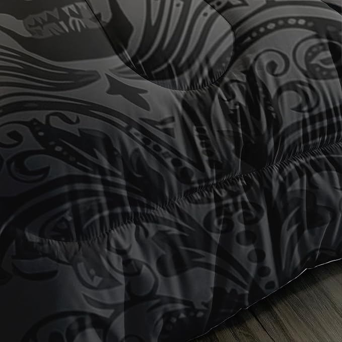 Skull Bedding Set - Gothic & Boho Twin Comforter Set with Skull Comforter