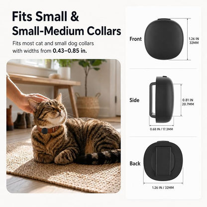 Cat Collar Holder Case for Life360 Tile Sticker 2024 (Smallest Tracker) | Lightweight, Ultra-Durable Anti-Lost Silicone Protective Cover for Pet Accessories, Fits 0.43-0.85" Width, 2-Pack Pink
