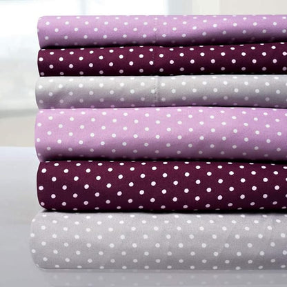 Supreme Collection Twin Sheet Sets - Polka Dot Gray, Luxury Hotel Quality, Extra Soft, Elastic Corner Straps, Deep Pocket, Twin