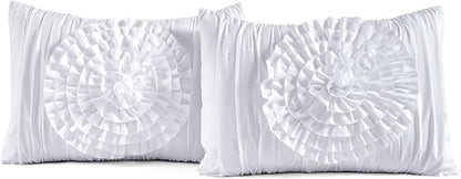 Lush Decor 3 Piece Serena Comforter Set, King, White