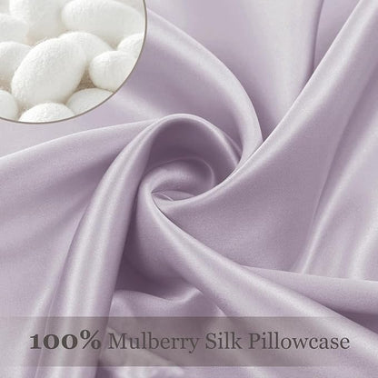 Adubor 100% Silk Pillowcase - Mulberry Silk Pillow Cases, 23 Momme 6A Grade Fibers, Silk Pillow Case for Hair and Skin Health, with Hidden Zipper (Queen 20''x30'', Grayish Purple, 1PC)